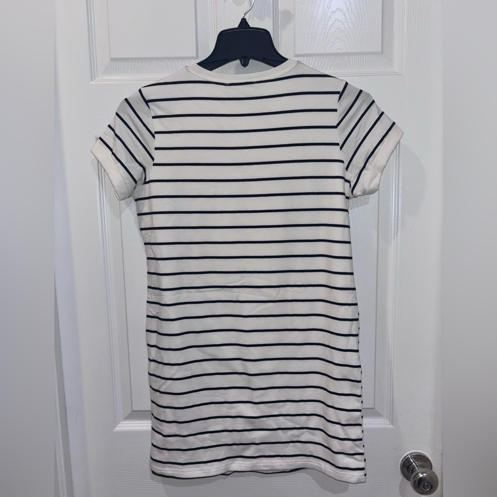 Lulus Cafe Society black and cream striped t-shirt dress SZ XXS - Picture 5 of 9
